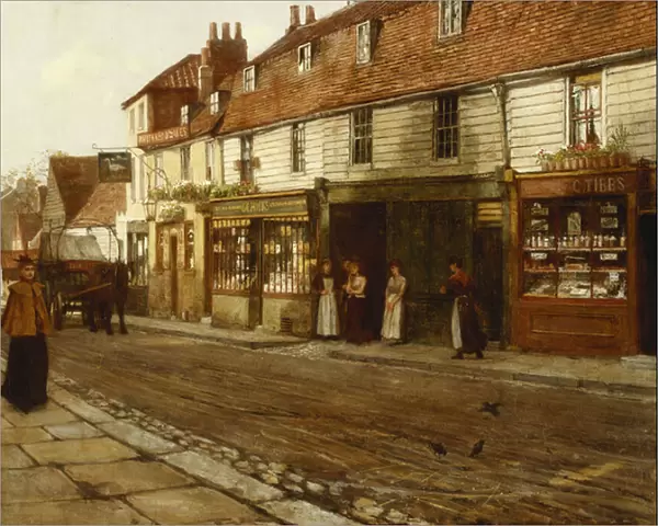 Eltham High Street- 1892, (oil on canvas)