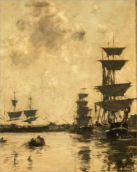 Deauville: Schooners at Anchor, 1887 (oil on panel)