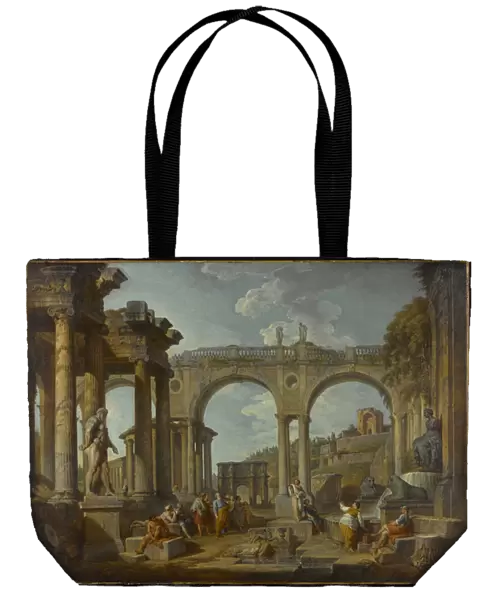 A Capriccio of Roman Ruins with the Arch of Constantine, c. 1755 (oil on canvas)