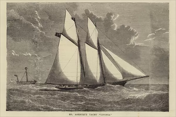 Mr Ashburys Yacht 'Livonia'(engraving)