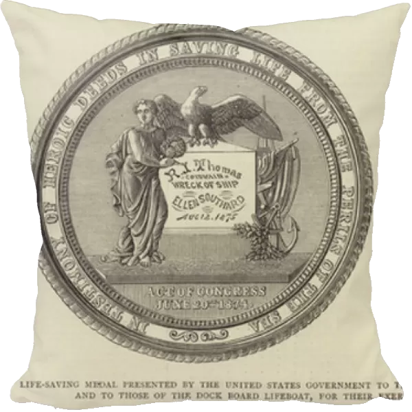 Life-Saving Medal presented by the United States Government to the Men of the Royal National Lifeboat Institution on the Mersey, and to those of the Dock Board Lifeboat, for their Exertions in rescuing the 'Ellen Southard'