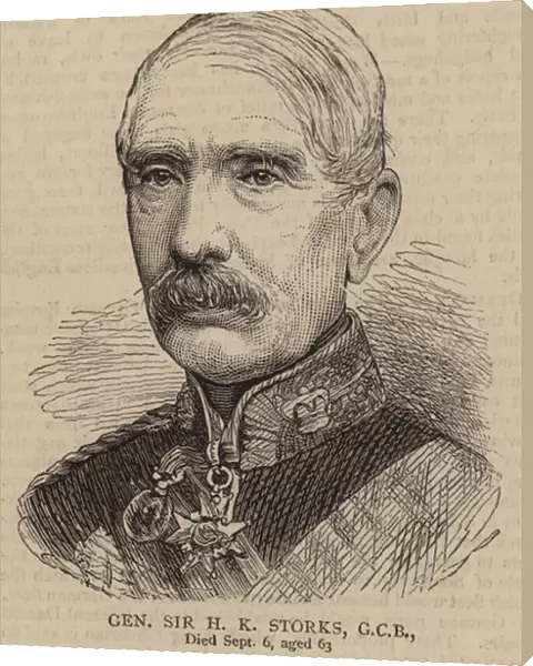 General Sir H K Storks, GCB (engraving)