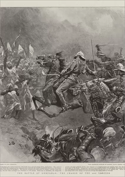 The Battle of Omdurman, the Charge of the 21st Lancers (litho)