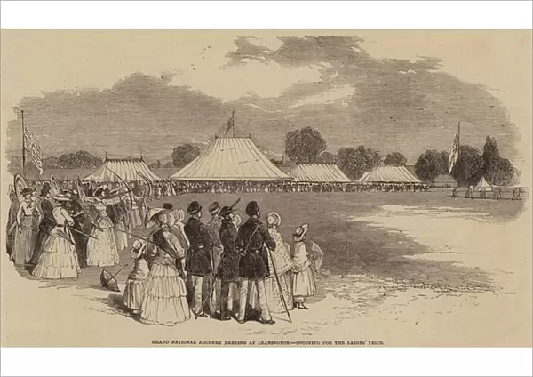 Grand National Archery Meeting at Leamington, Shooting for the Ladies Prize (engraving)