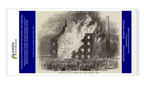 Destructive Fire at Fiskerton Mill, near Southwell, Notts (engraving)