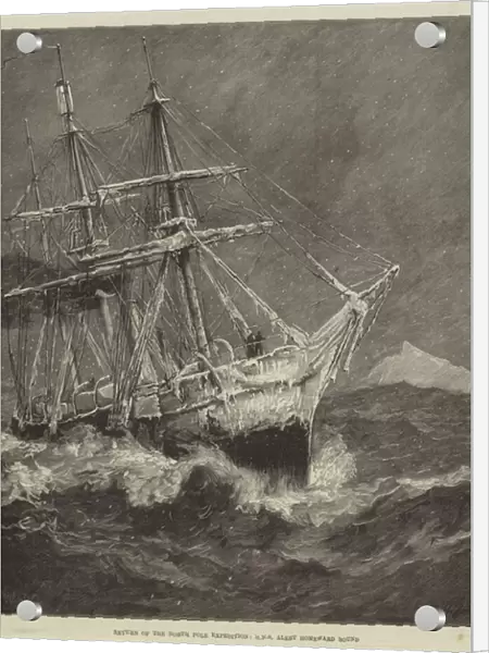 Return of the North Pole Expedition, HMS Alert Homeward Bound (engraving)