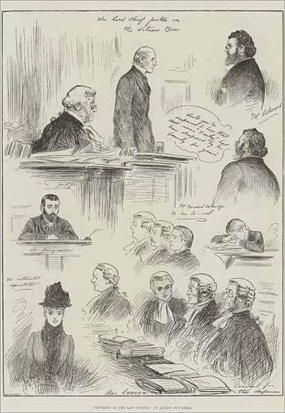 Sketches in the Law Courts, an Action for Libel (engraving)
