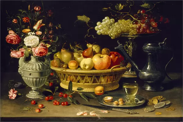 Still Life of Fruit and Flowers, 1608 - 1621 (oil on copper)