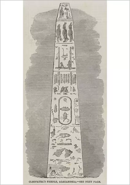 Cleopatras Needle, Alexandria (engraving)