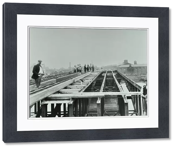 Vauxhall Bridge: demolition, 1898 (b  /  w photo)
