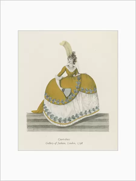 Court-Dress. Gallery of Fashion, London, 1798 (colour litho)
