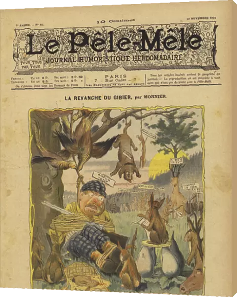 La revanche du gibier. Illustration for Le Pele-Mele, 1901 (colour litho)