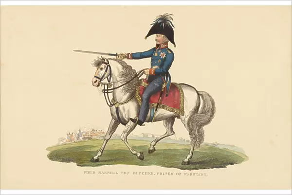 FM Von Blucher, Prince of Wagstadt, 1815 (coloured engraving)