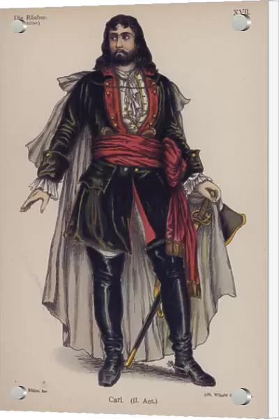 Carl, from Die Rauber (The Robbers) by Friedrich Schiller (colour litho)