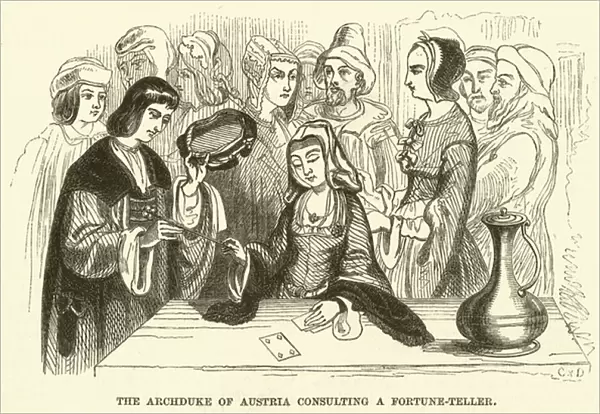 The Archduke of Austria consulting a fortune-teller (engraving)