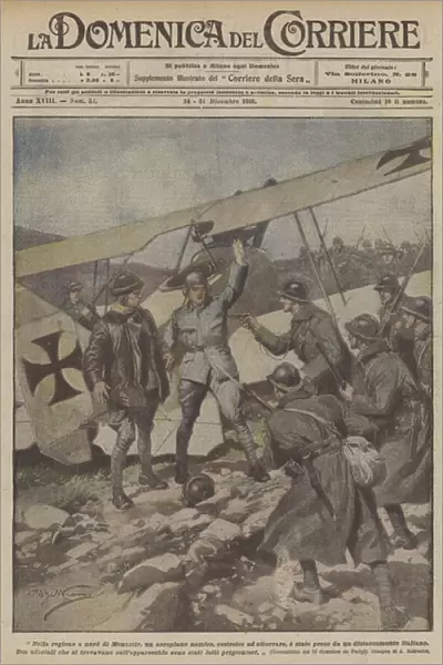 In the region north of Monastir, an enemy airplane, forced to land, was taken... (colour litho)