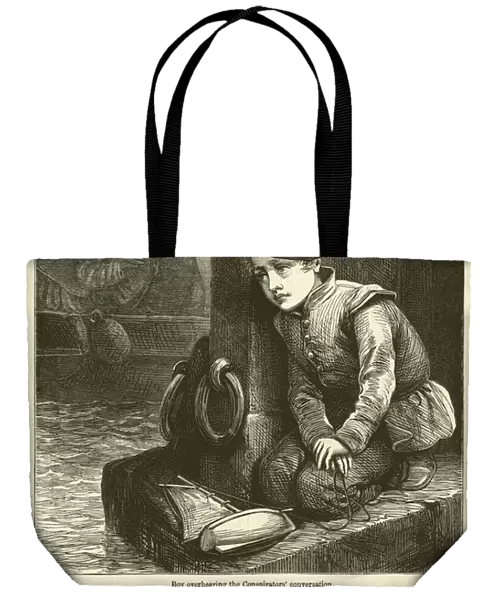 Boy overhearing the Conspirators conversation (engraving)