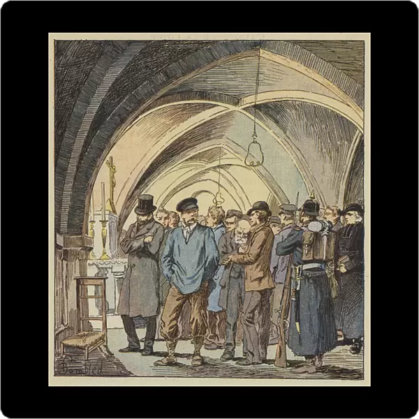 Les otages dans la crypte de Beaune-la-Rolande (colour litho)