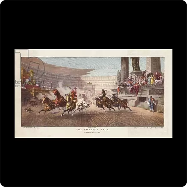 The Chariot Race (coloured engraving)