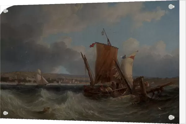 Shipping off North Yarmouth, 1959 (oil on canvas)