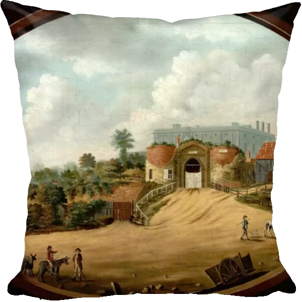 View of the Ancient Gateway and Castle, Nottingham, c. 1795 (oil on wood)