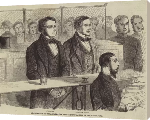 Examination of Pullinger, the Fraudulent Cashier of the Union Bank (engraving)
