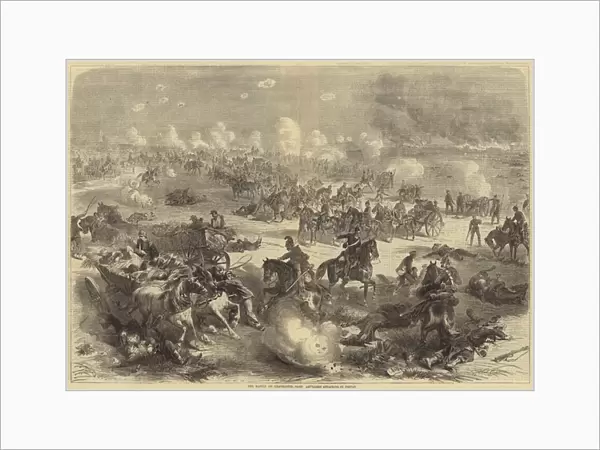 The Battle of Gravelotte, Saxo Artillery attacking St Privat (engraving)