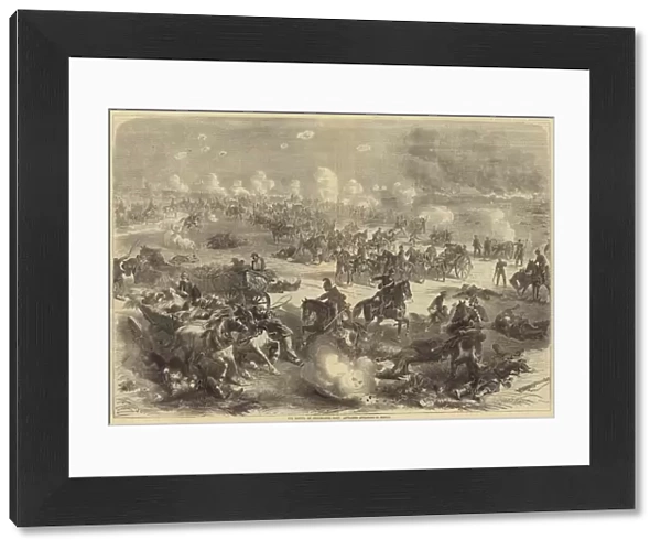 The Battle of Gravelotte, Saxo Artillery attacking St Privat (engraving)