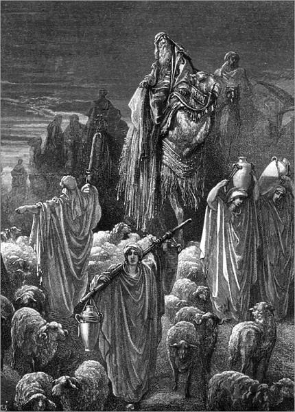 Jacob travelling into Egypt, by Gustave Dore. - Bible