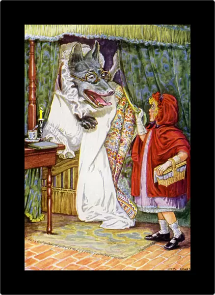 Little Red Riding Hood (colour litho)