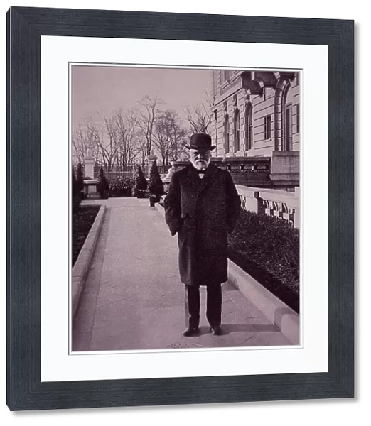 Andrew Carnegie outside his Fifth Avenue mansion, New York, 1905 (b  /  w photo)