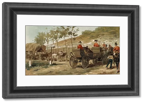 Renaix wagon and royal carriage of King Leopold I, Belgium, 19th Century (colour litho)