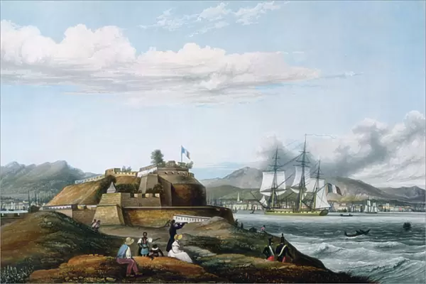 View of Fort Royal, Martinique (colour litho)