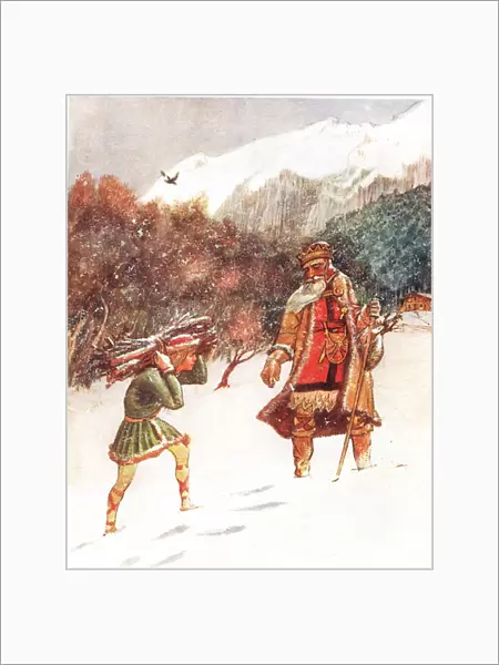 Good King Wenceslas, illustration from A Picture Song Book, 1910 (colour litho)