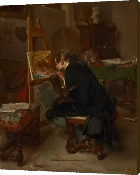 A Painter, 1855 (oil on mahogany)