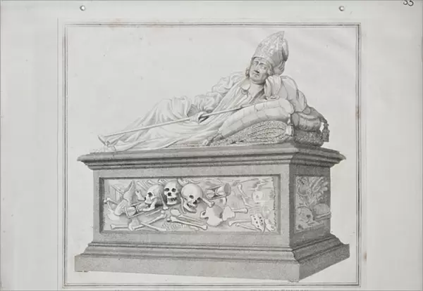 Monument of Archbishop Sheldon in Croydon Church, 1794 (engraving)