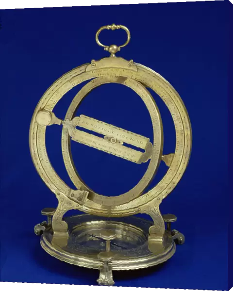 Universal Equinoctian Standing Ring Dial, probably made by Thomas Heath, c. 1730 (brass)