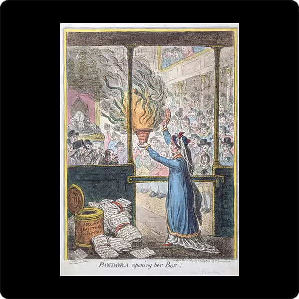 Pandora Opening her Box, published by Hannah Humphrey, 1809 (hand-coloured etching)