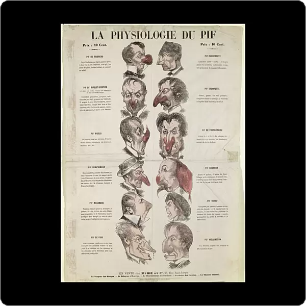 The Physiology of the Nose, anti-alcoholism caricature (colour litho)