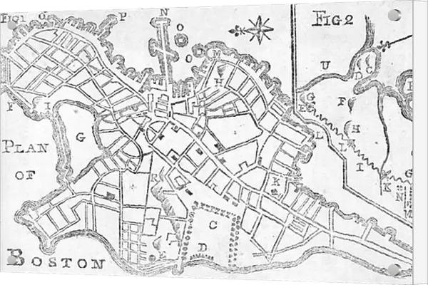 Map of Boston, printed in Bickerstaffs Albany Almanack, 1776 (print)