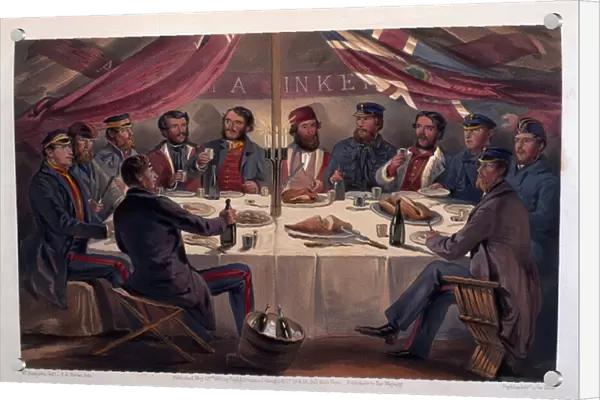 A Christmas Dinner on the Heights before Sebastopol, engraved by J. A