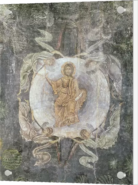 Christ in Majesty surrounded by four angels, ceiling painting, 11th-14th century (fresco)