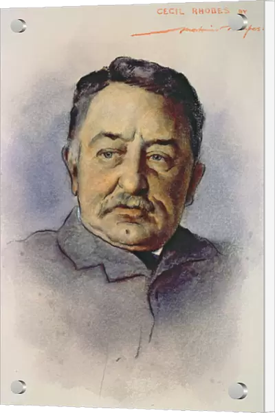 Portrait of Cecil Rhodes (1853-1902) (w  /  c on paper)