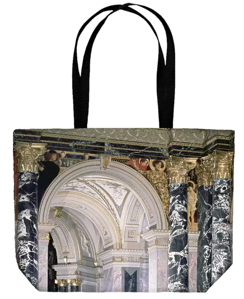 Interior of the Kunsthistorisches Museum in Vienna, detail depicting archway