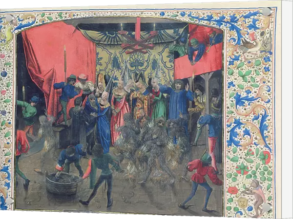 Fr 2646 f. 176 Bal des Ardents, Charles being saved by the Duchess of Berry after