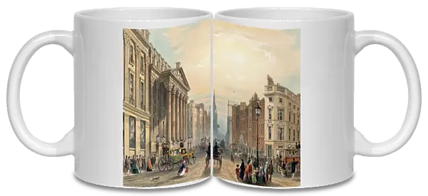 Mansion House looking towards Cheapside, engraved by Thomas Picken (d