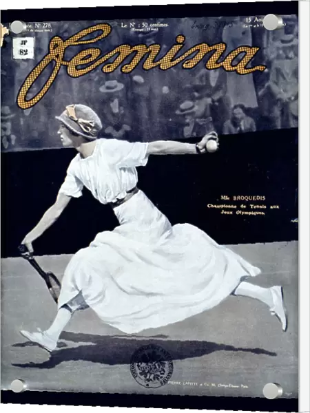 Miss Broquedis, Olympic Tennis Champion, front cover of Femina, issue 278