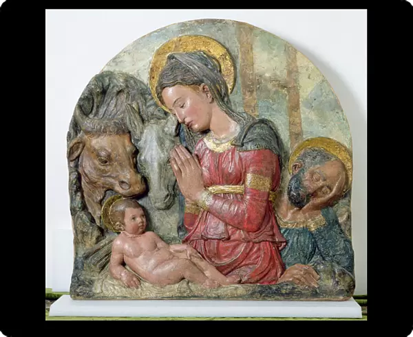 The Nativity, c. 1460 (painted terracotta)
