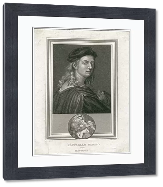 Raffaello Sanzio, called Raphael, engraved by Corner (engraving)