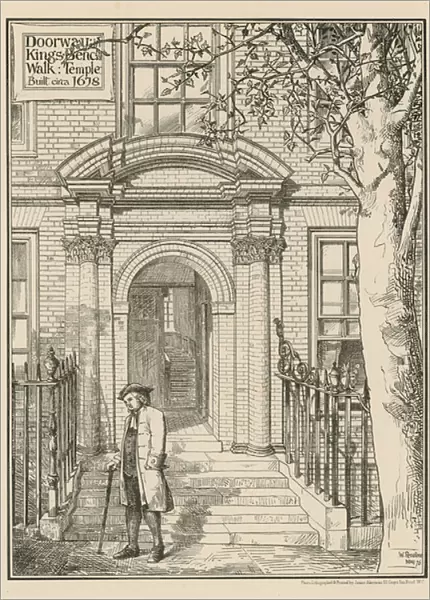 A doorway on Kings Bench Walk in the Temple (engraving)
